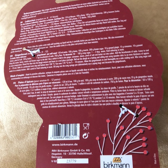 Birkmann Reindeer Large Cookie Cutter 7" Tall NEW Christmas Cookie Cutter - Picture 2 of 2